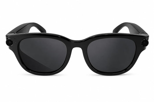 AI Smart Glasses with Camera – Black