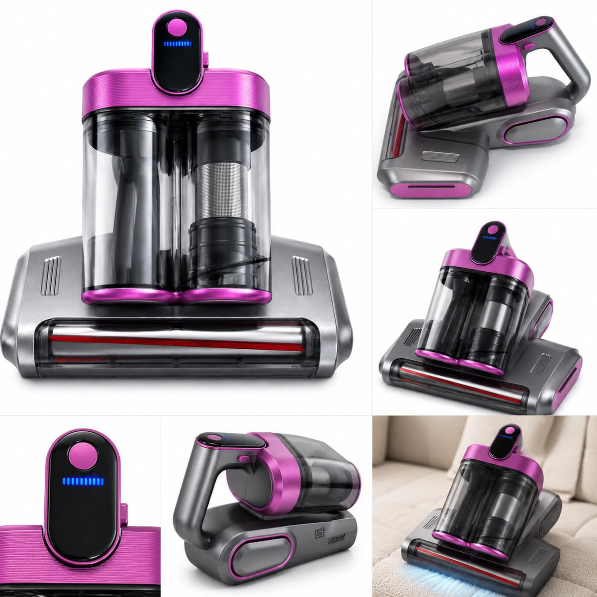 Mattress Vacuum Cleaner, UV-C Light, 16KPa Strong Suction, 140°F Heating, HEPA Filter, Handheld Bed Vacuum for Mattress, Sofa, Pillow & Carpet