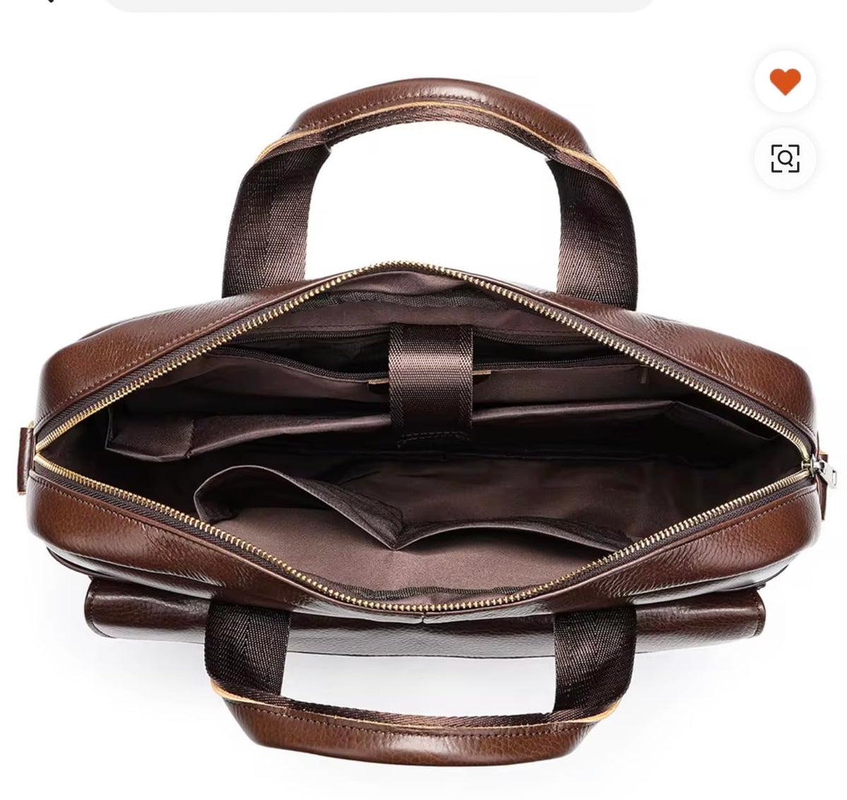 Genuine Leather Business Briefcase for Men, Professional Laptop Work Bag with Shoulder Strap, Black