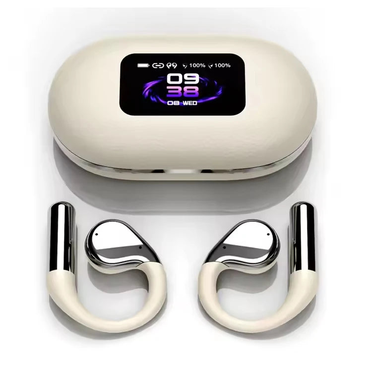 Q31 Pro Open-Ear Wireless Earbuds with Touchscreen Case.