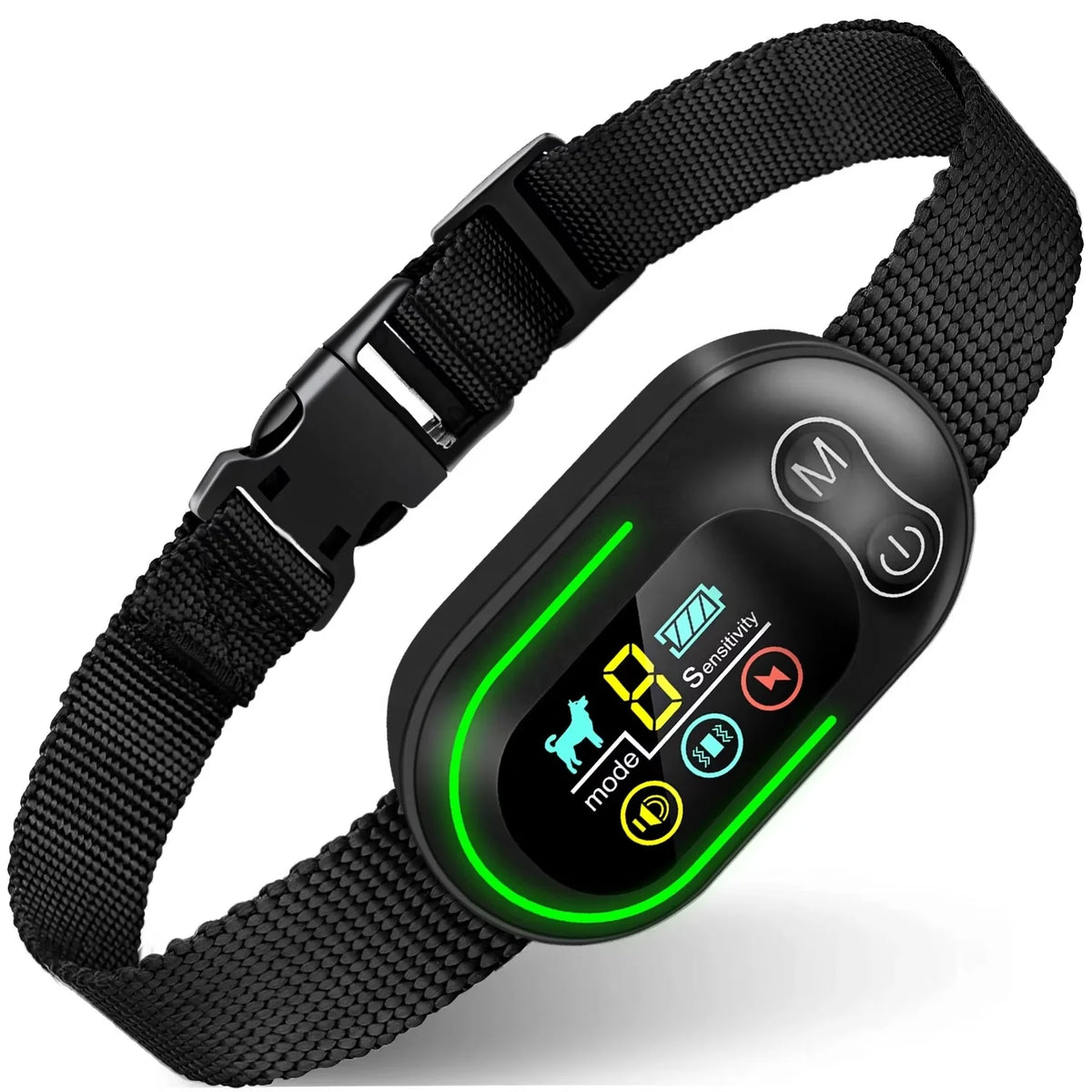 Smart Rechargeable Dog Bark Collar - 3 Mode Electric Shock Anti Barking Collar with LCD Display for Pets